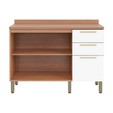 Balcão Gabinete Sálvia 120cm com Tampo 2 Portas 3 Gavetas Freijó/Branco - Telasul
