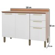 Balcão Gabinete Sálvia 120cm com Tampo 2 Portas 3 Gavetas Freijó/Branco - Telasul
