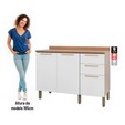 Balcão Gabinete Sálvia 120cm com Tampo 2 Portas 3 Gavetas Freijó/Branco - Telasul