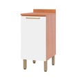 Balcão de Cozinha com Tampo Sálvia 1 Porta Freijó/Branco - Thela