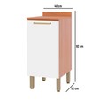 Balcão de Cozinha com Tampo Sálvia 1 Porta Freijó/Branco - Thela