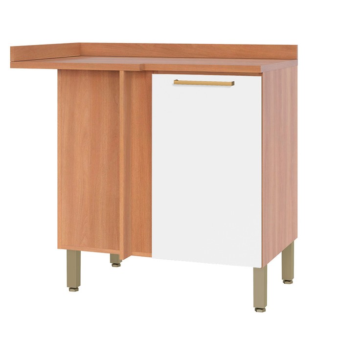 Balcão de Cozinha Canto Sálvia 1 Porta Freijó/Branco - Telasul