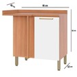 Balcão de Cozinha Canto Sálvia 1 Porta Freijó/Branco - Telasul
