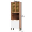 Paneleiro Sálvia 70cm para Micro 2 Portas C/ Vidro Freijó/Branco - Telasul