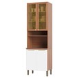 Paneleiro Sálvia 70cm para Micro 2 Portas C/ Vidro Freijó/Branco - Telasul