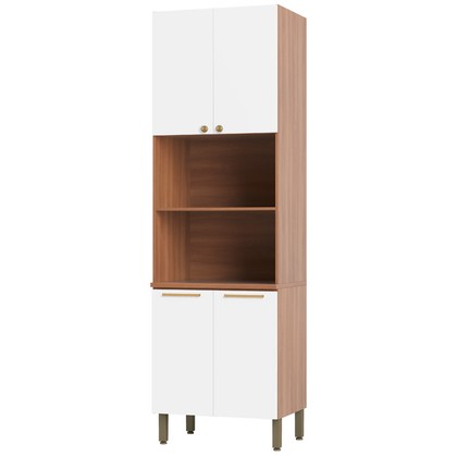 Paneleiro Torre Quente Sálvia 70cm para Micro e Forno Freijó/Branco - Telasul
