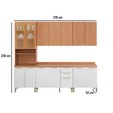 Cozinha Completa Sálvia com Paneleiro e Balcão Freijó/Branco - Telasul