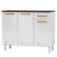 Balcão de Cozinha de Aço Triplo Diamante Smart C/ Tampo Branco - Telasul