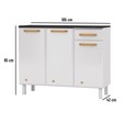 Balcão de Cozinha de Aço Triplo Diamante Smart C/ Tampo Branco - Telasul