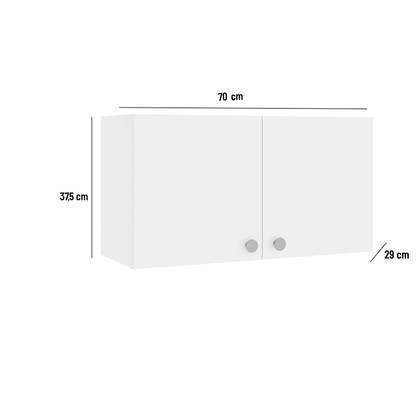 Armário Multiuso para Lavanderia Duo 70cm 2 Portas Branco - Telasul