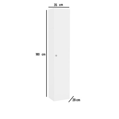 Armário Multiuso para Lavanderia Duo 1 Porta com Suporte para Vassoura Branco - Telasul