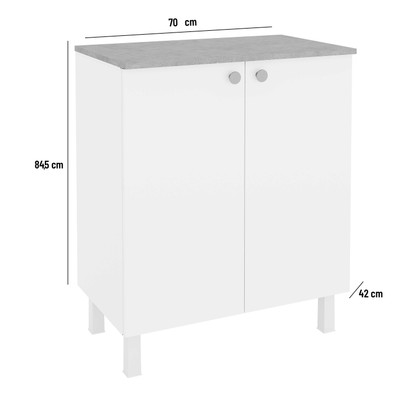 Armário Balcão Multiuso para Lavanderia Duo 2 Portas Branco - Telasul