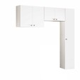 Conjunto Armário Multiuso para Lavanderia Duo 3 Peças Branco - Telasul