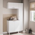 Conjunto Armário Multiuso para Lavanderia Duo 3 Peças Branco - Telasul