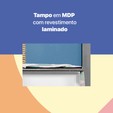 Balcão de Cozinha Aço com Tampo Rubi 3 Portas 1 Gaveta Branco - Telasul