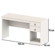 Escrivaninha e Penteadeira Versa Home C/ Espelho 2 Gavetas Branco - Telasul