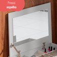 Penteadeira Cômoda Versa Home com Espelho e Banqueta Branco - Telasul