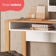 Escrivaninha Mesa para Computador Versa Home 1 Porta Freijó/Branco - Telasul