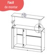 Escrivaninha com Tampo Articulado Versa Home 2 Portas Freijó/Branco - Telasul