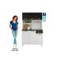 Armário de Cozinha de Aço Kit Triplo Diamante Smart Branco/Preto - Telasul