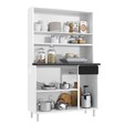 Armário de Cozinha de Aço Kit Triplo Diamante Smart Branco/Preto - Telasul