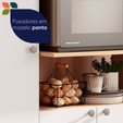 Armário Balcão para Forno e Micro-Ondas âmbar 3 Portas Freijó/Branco