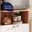 Armário Balcão para Forno e Micro-Ondas âmbar 3 Portas Freijó/Branco