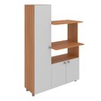 Armário Balcão para Forno e Micro-Ondas âmbar 3 Portas Freijó/Branco