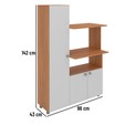 Armário Balcão para Forno e Micro-Ondas âmbar 3 Portas Freijó/Branco
