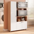 Armário Balcão para Forno e Micro-Ondas âmbar 3 Portas Freijó/Branco