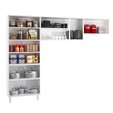 Armário de Cozinha de Aço Star 3 Peças com Palha Branco/Preto