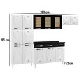 Armário de Cozinha de Aço Star 4 Peças com Balcão Branco/Preto