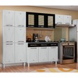 Armário de Cozinha de Aço Star 4 Peças com Balcão Branco/Preto