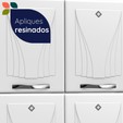 Armário de Cozinha de Aço Star 4 Peças com Balcão Branco/Preto