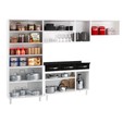 Armário de Cozinha de Aço Star 4 Peças com Balcão Branco/Preto