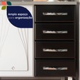 Armário de Cozinha de Aço Star 2 Peças com Vidro e Balcão para Pia Branco/Preto