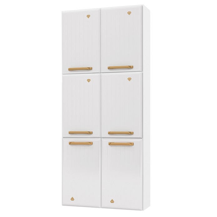 Paneleiro Duplo de Aço 6 Portas Diamante Branco - Telasul