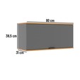 Armário Aéreo Basculante Castanha 800mm Cinza/Freijó