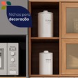 Armário Aéreo Castanha 1200mm com 2 Portas de Vidro Cinza/Freijó