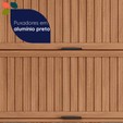 Armário Aéreo Castanha 1200mm com 2 Portas Ripadas Cinza/Freijó