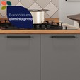 Balcão de Cozinha Castanha 800mm P/ Cooktop 4 Bocas C/ Tampo 2 Portas Cinza/Freijó
