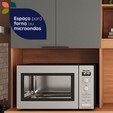 Armário de Cozinha Kit Compacto Castanha 1900mm 8 Portas 2 Gavetas Cinza/Freijó