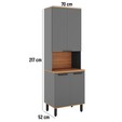 Paneleiro de Cozinha Castanha 700mm para Micro-Ondas 4 Portas Cinza/Freijó