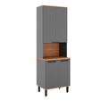Paneleiro de Cozinha Castanha 700mm para Micro-Ondas 4 Portas Cinza/Freijó