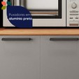 Paneleiro de Cozinha Castanha 700mm para Micro-Ondas 4 Portas Cinza/Freijó