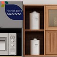 Armário de Cozinha Castanha 2700mm Torre Quente 4 Peças Cinza/Freijó
