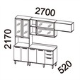 Armário de Cozinha Castanha 2700mm Torre Quente 4 Peças Cinza/Freijó