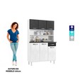 Armário de Cozinha Aço Rubi 6 Portas 1 Gaveta Branco/Preto - Telasul