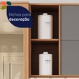 Armário de Cozinha Castanha 2700mm Paneleiro e Balcão com Vidro 4 Peças Cinza/Freijó