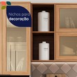 Armário de Cozinha Completo Castanha 2700mm 5 Peças Cinza/Freijó